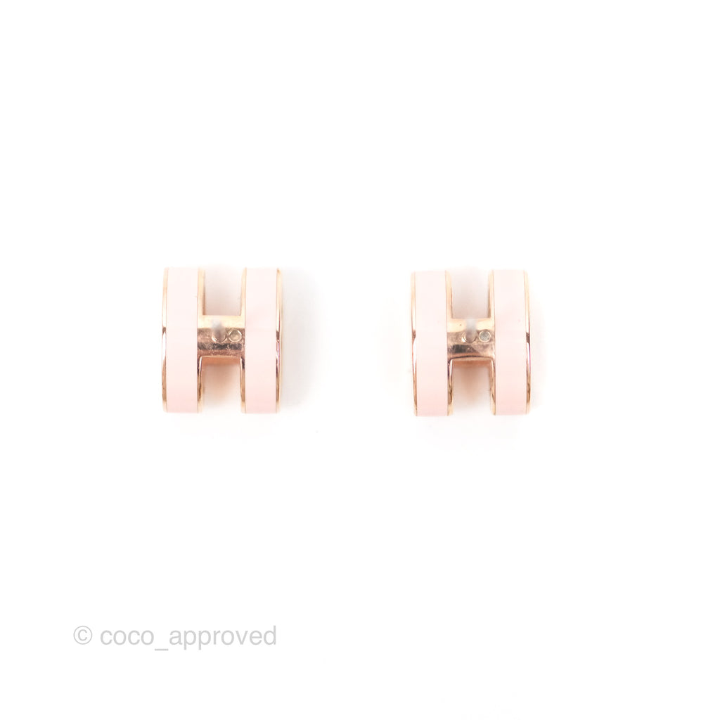 Hermès Pop H Earrings Rose Dragee 5U Rose Gold Hardware