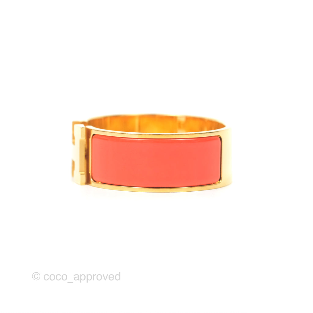 Hermès Clic Clac H Bracelet Orange Fruité Rose Gold PM