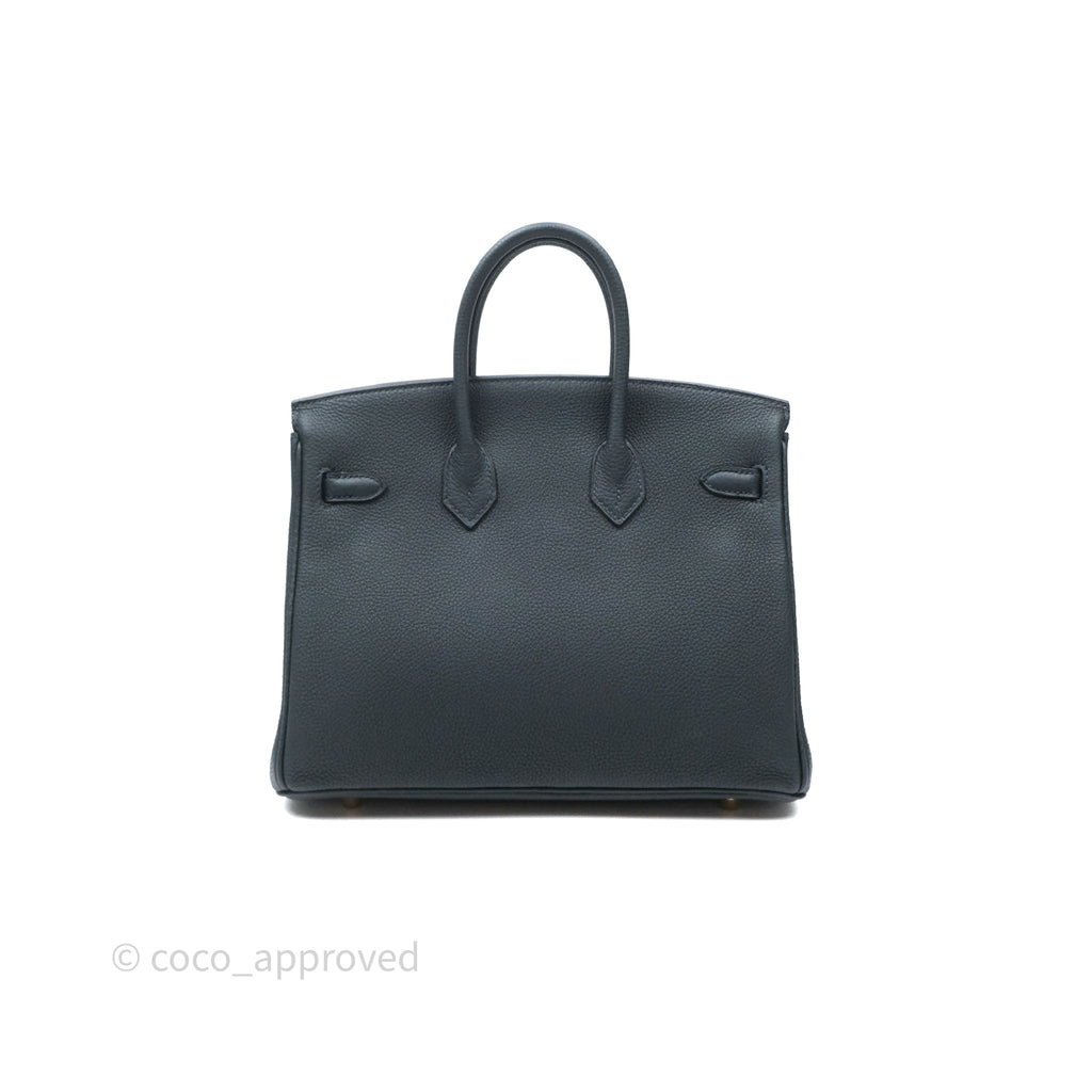 Hermès Birkin 25 Retourne Vert Rousseau V0 Togo Gold Hardware