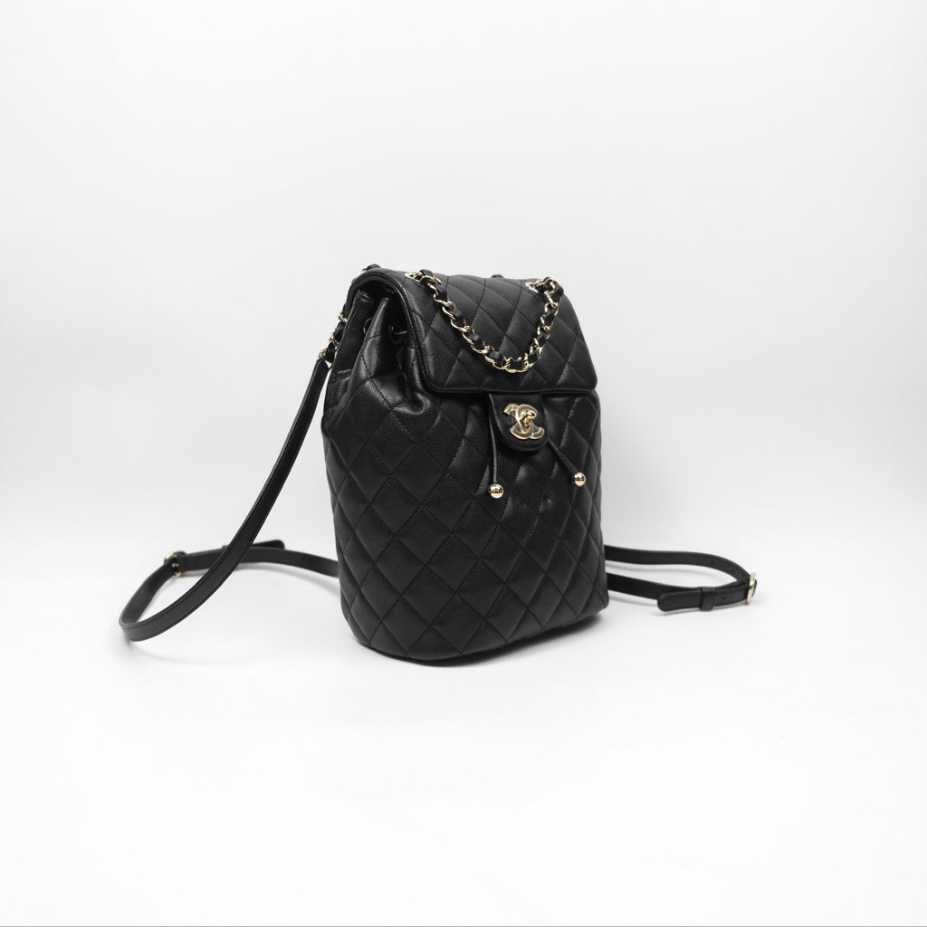 Chanel Small Urban Spirit Backpack Black Caviar Gold Hardware