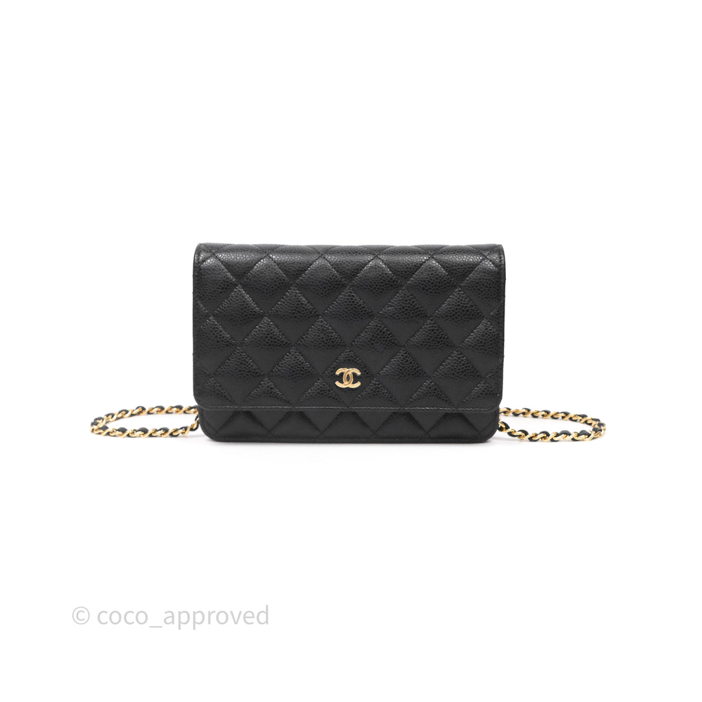 Chanel Classic Wallet On Chain Black Caviar Gold Hardware