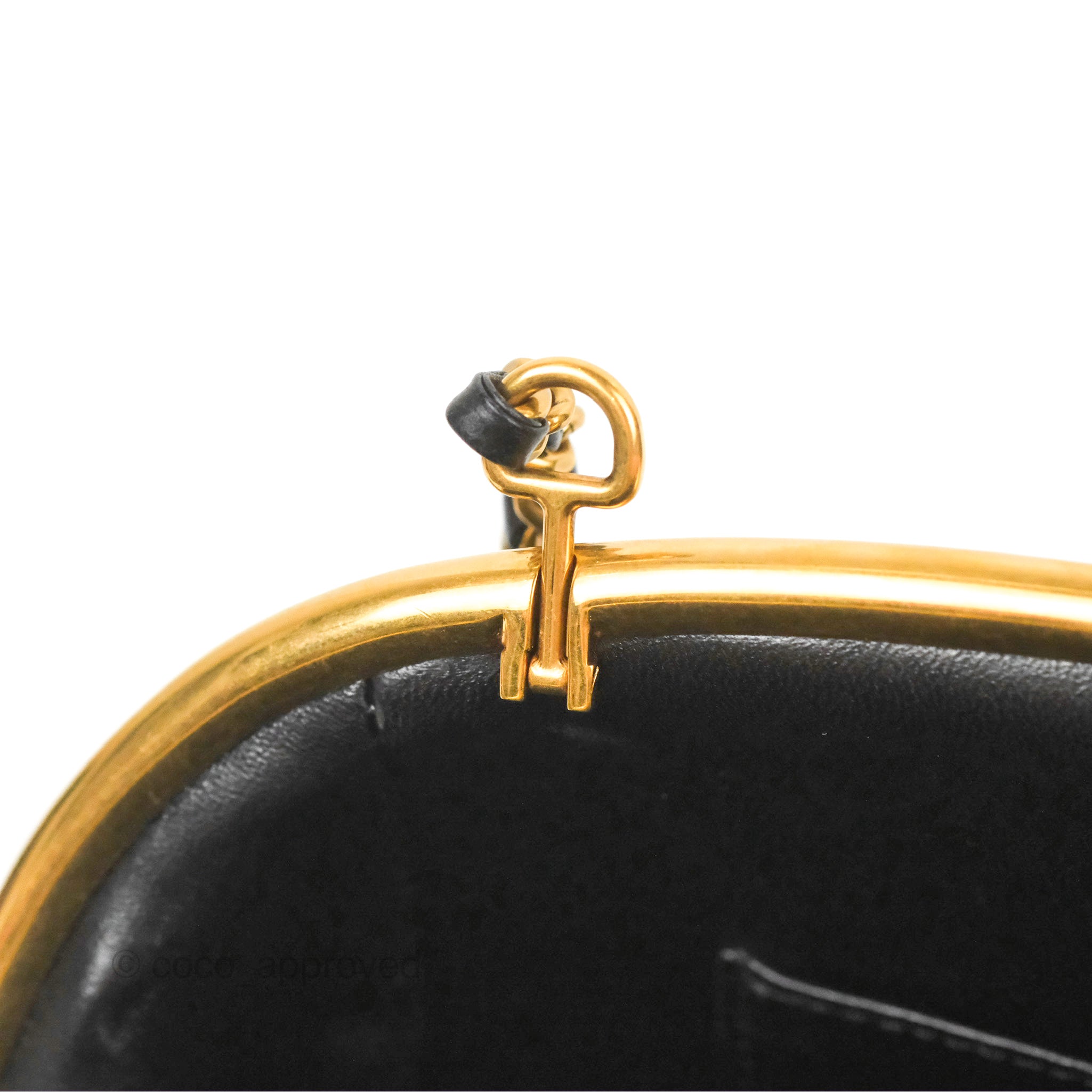 Black Calfskin Love Note Bag Gold Hardware, 2017