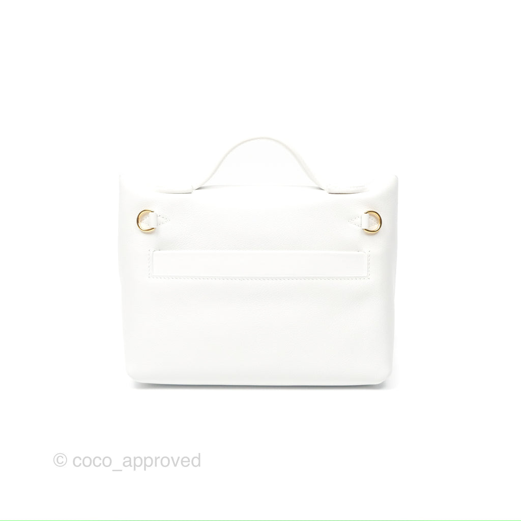 Hermès 24/24 21 Mini New White Evercolor/ Swift Gold Hardware