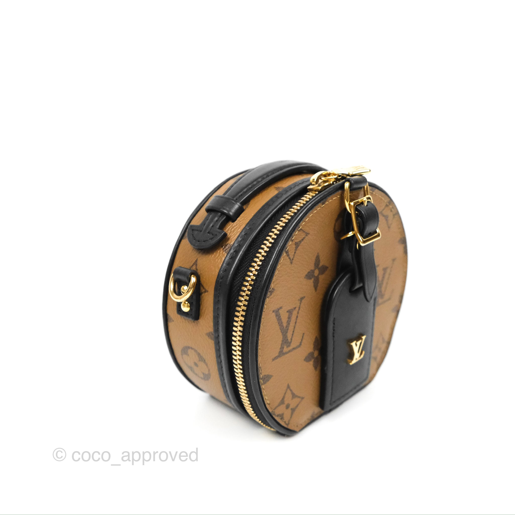 Louis Vuitton Mini Boite Chapeau Monogram Reverse Brown in Coated  Canvas/Leather with Gold-tone - US