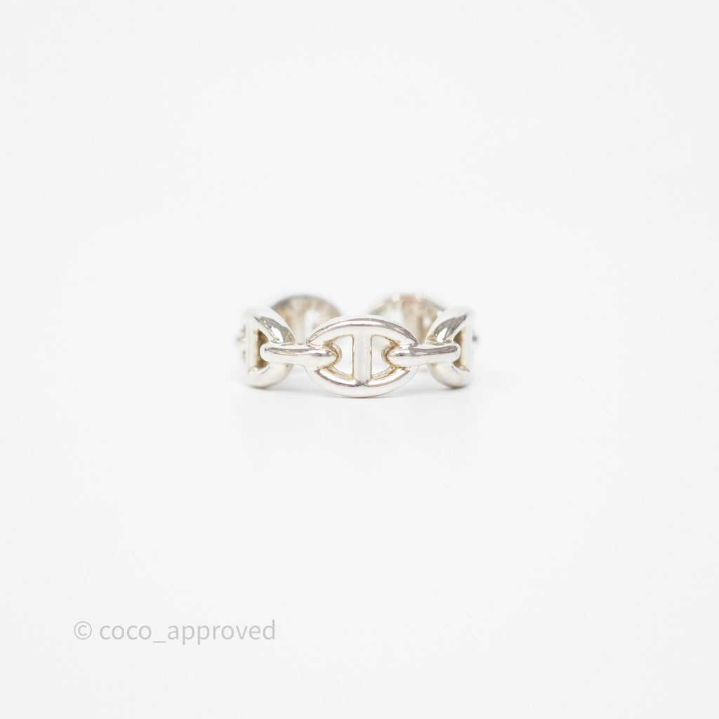 Hermès Chaine d'Ancre Enchainee Ring PM Sterling Silver Size 51