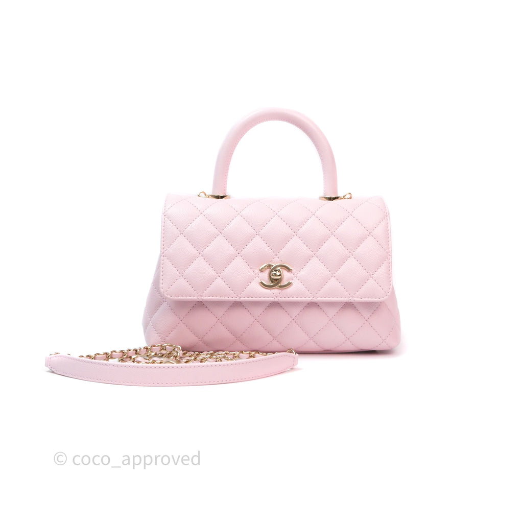 Chanel Small Coco Handle Light Pink Caviar Gold Hardware