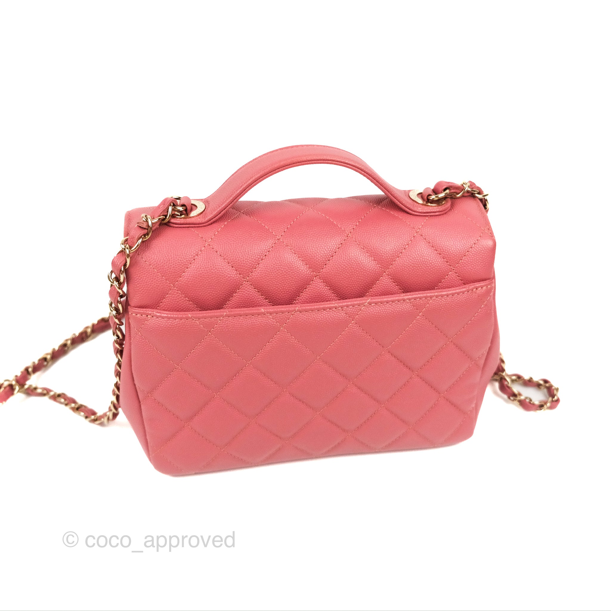 Chanel Light Pink Quilted Caviar Small Business Affinity Flap Bag Auction