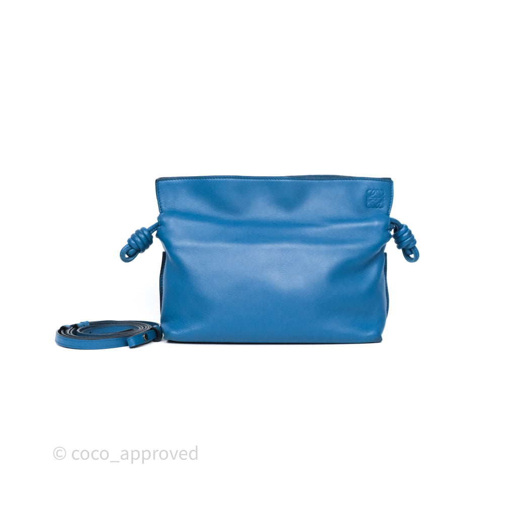 Loewe Mini Flamenco Clutch Nappa Calfskin Teal Blue