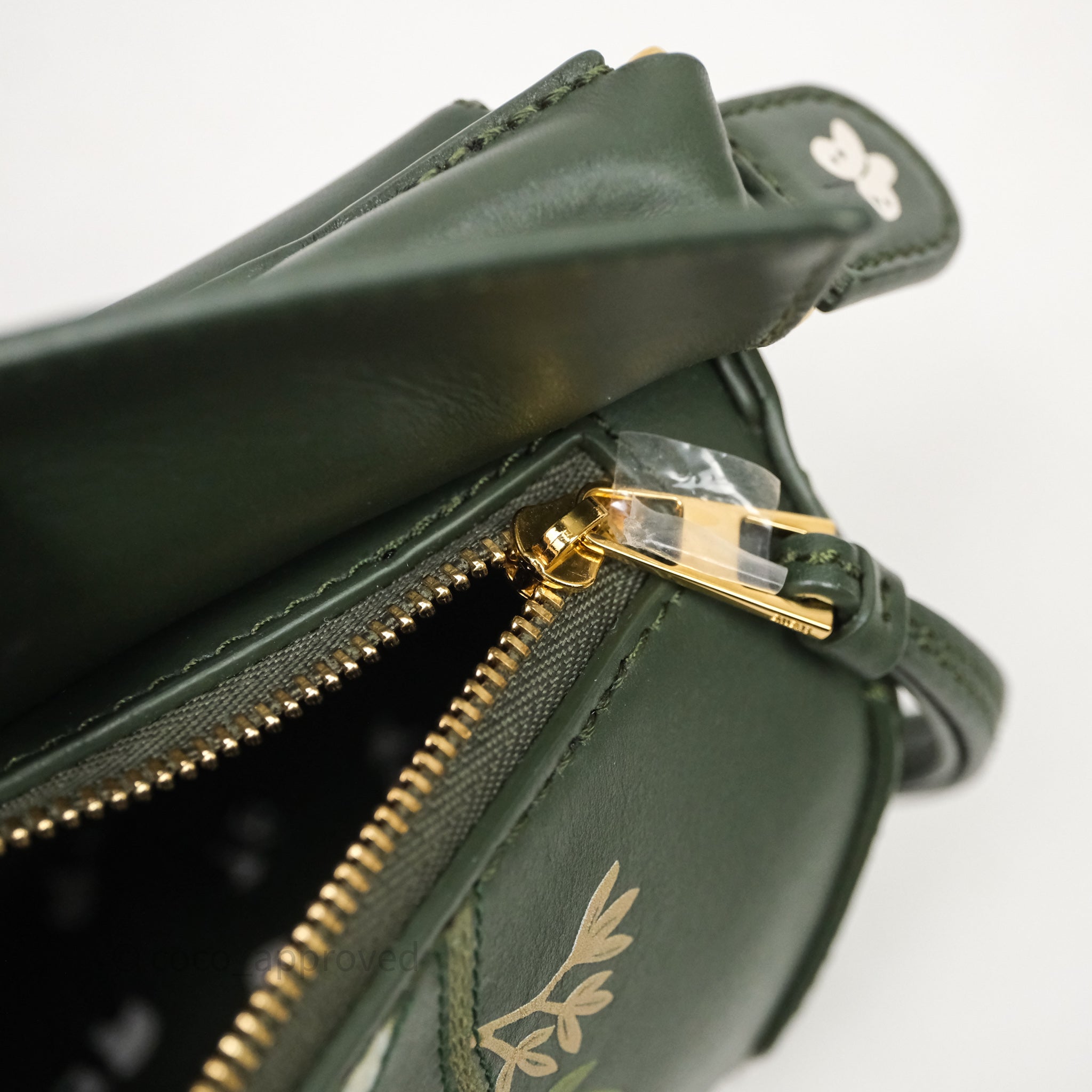 Loewe X SUNA FUJITA Mini Pandas Puzzle Bag Dark Green Calfskin