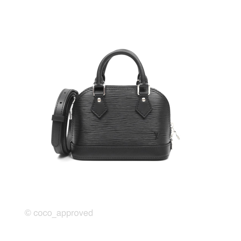 Louis Vuitton Alma Nano Black Silver Hardware