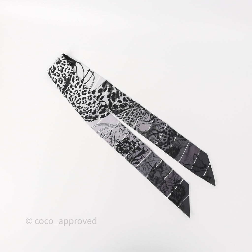 Hermes Jungle Love Rainbow Silk Twilly Gris/ Black White – Coco