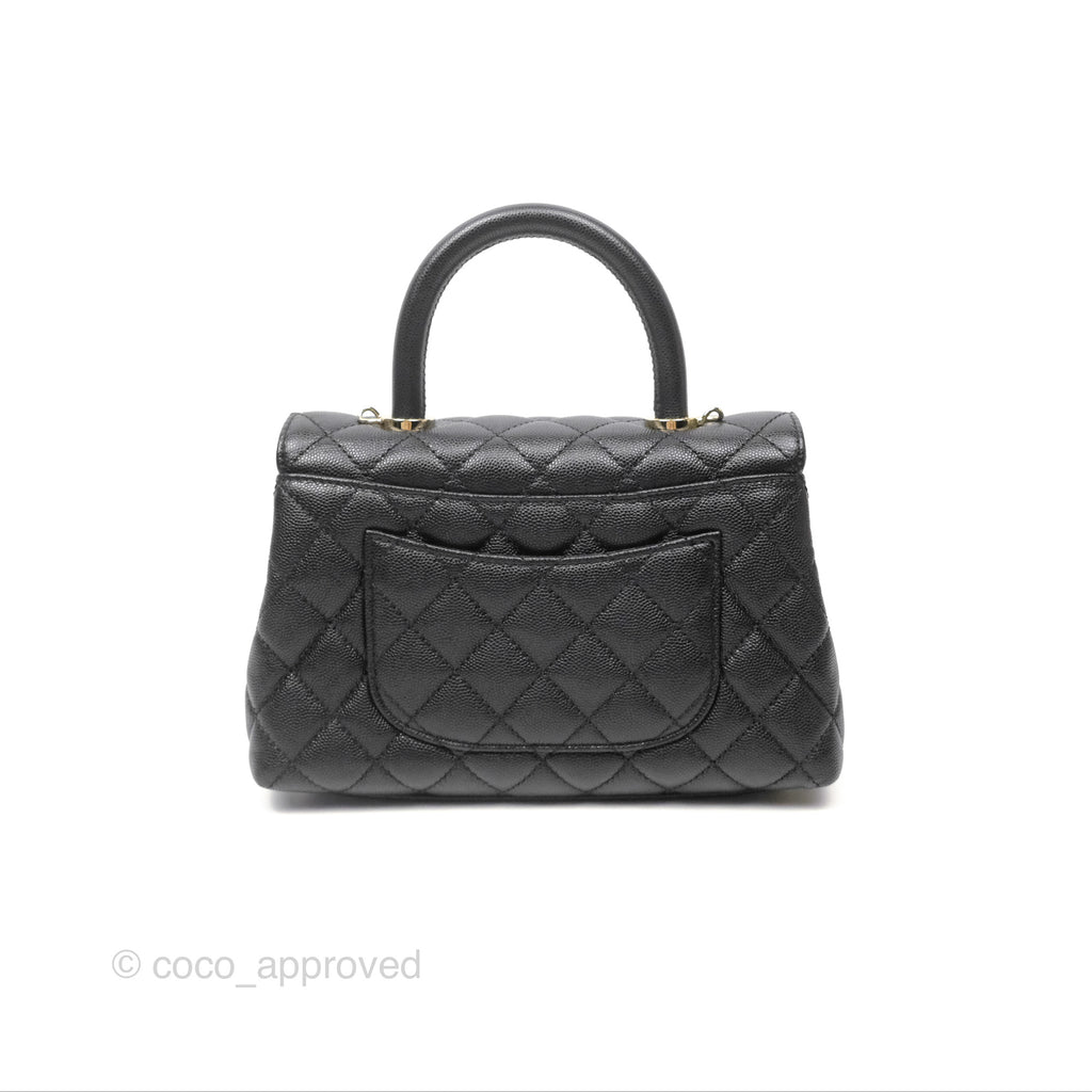 Chanel Small Coco Handle Black Caviar Gold Hardware