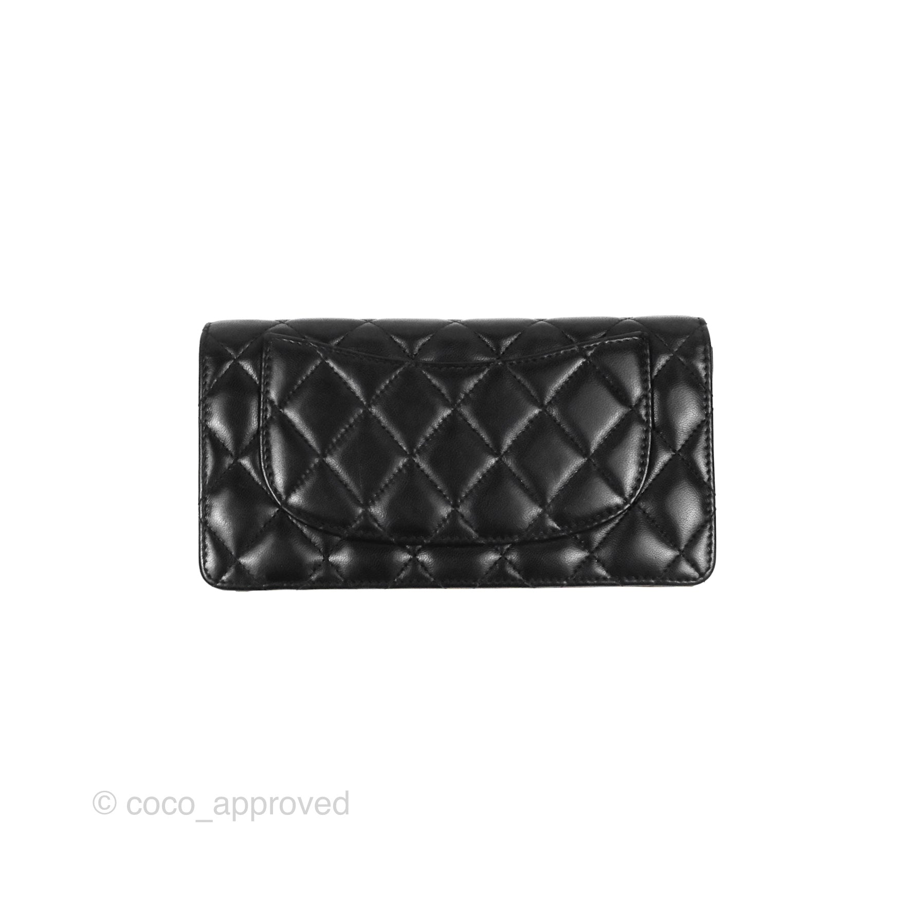 Black Quilted Patent Leather Large Box with Chain Gold Hardware