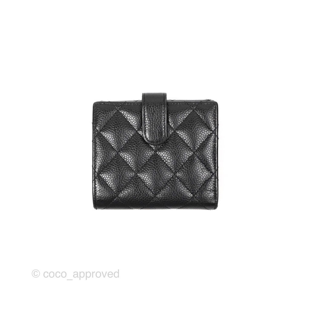 Chanel Quilted Short Flap Black Caviar Gold Hardware