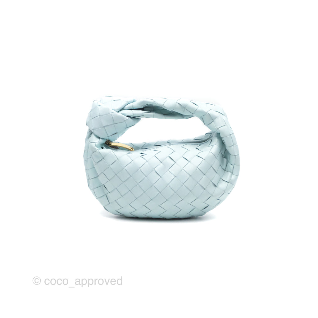 Bottega Veneta Mini Jodie Bag Teal Washed Intrecciato Lambskin