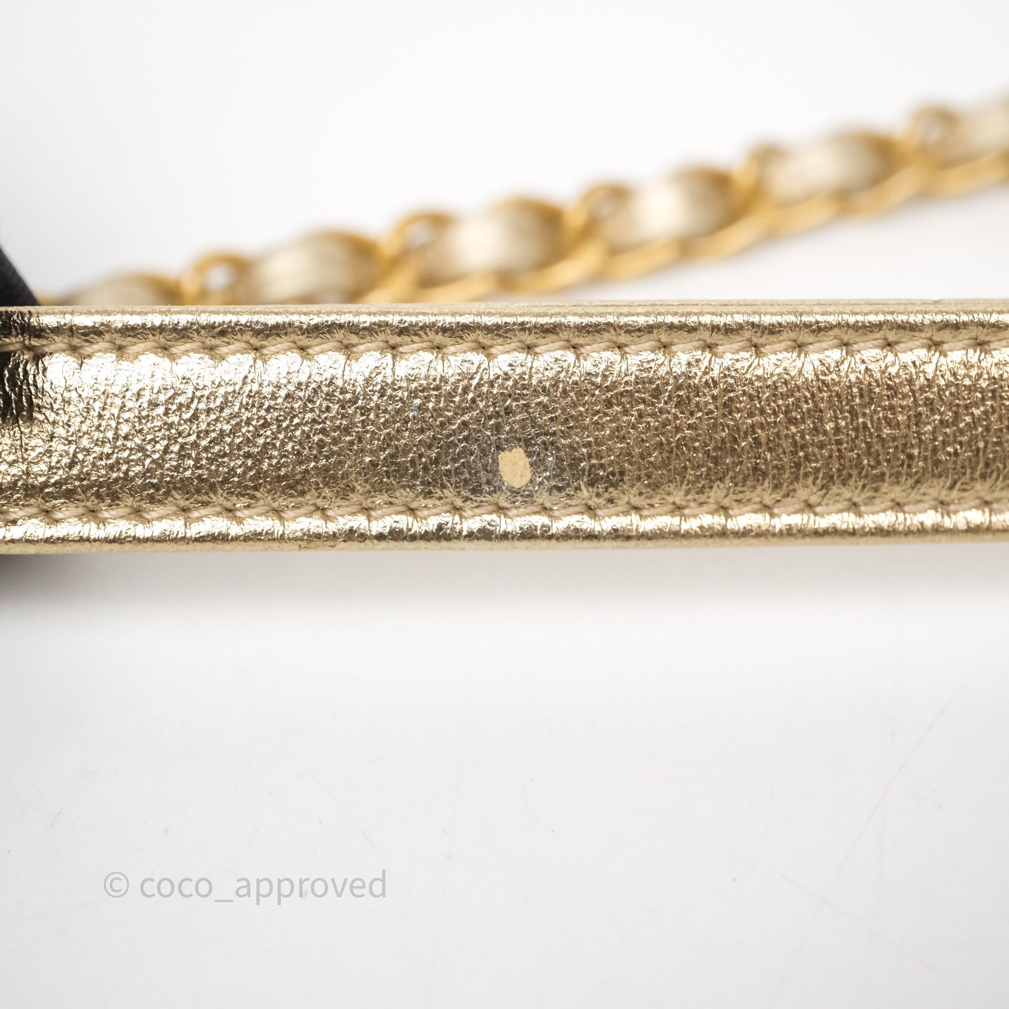 Chanel Mini Crystal Logo Handle Flap Bag Metallic Gold Lambskin