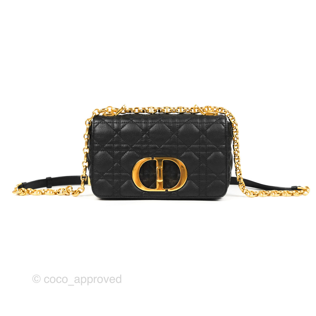 Dior Small Caro Bag Black Supple Cannage Calfskin