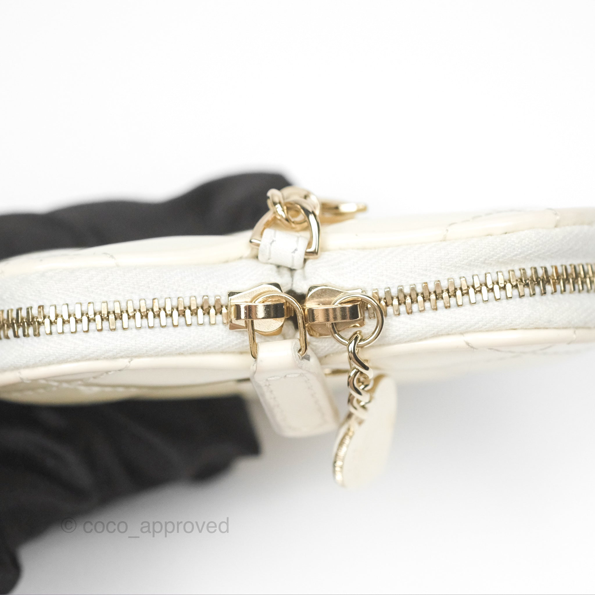 Chanel Heart Clutch with Chain with Coin Purse Black White