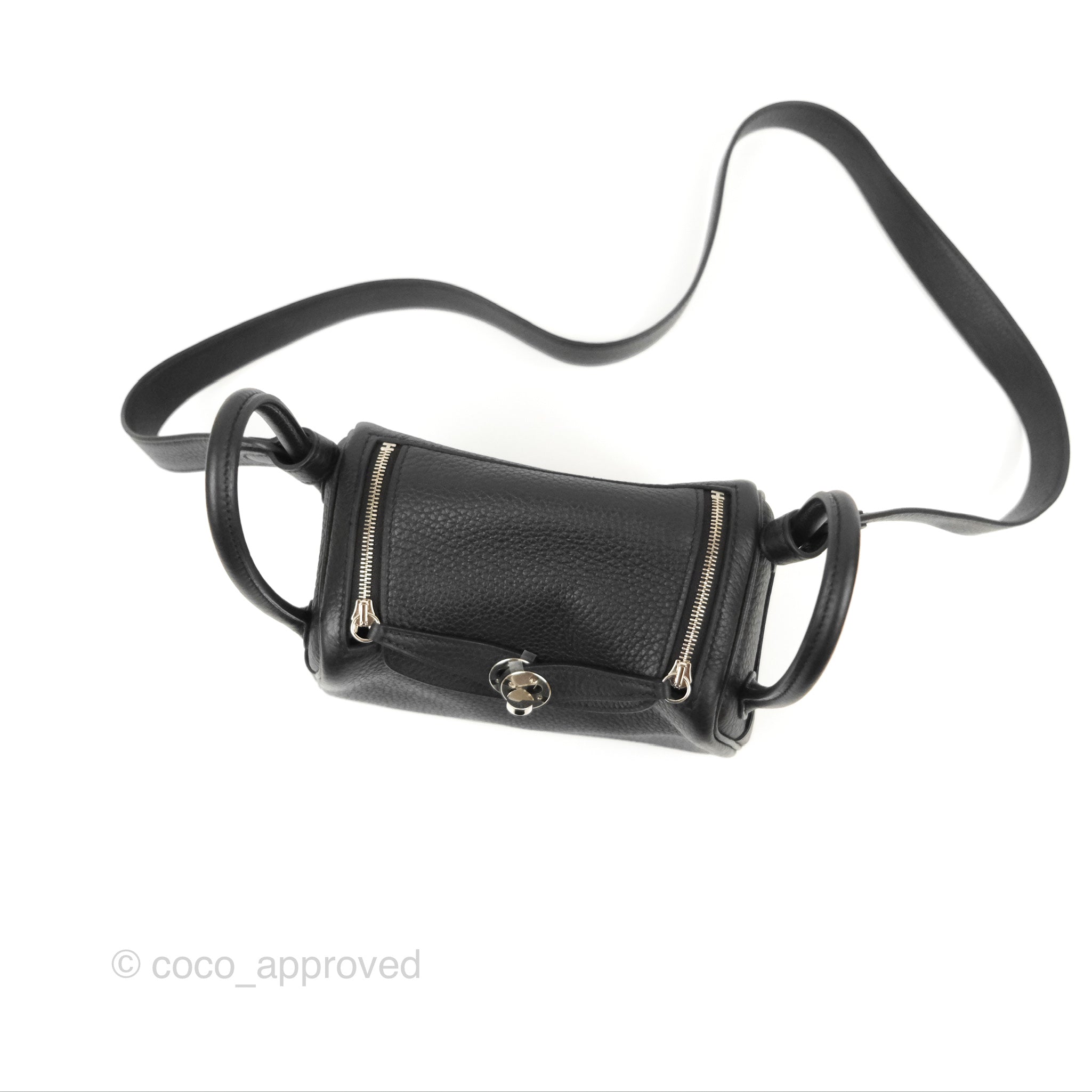 Hermès Mini Lindy 20 Black Clemence Gold Hardware – Coco Approved