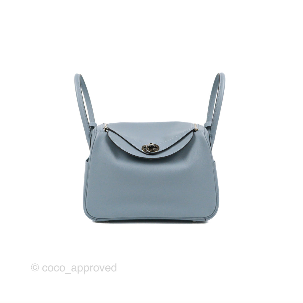 Hermès Lindy 26 Bleu Lin Evercolor Palladium Hardware – Coco