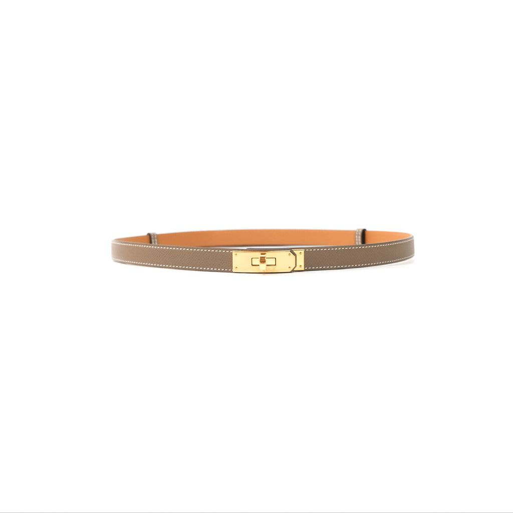 Hermès Epsom Kelly Buckle Belt Etoupe Gold Hardware