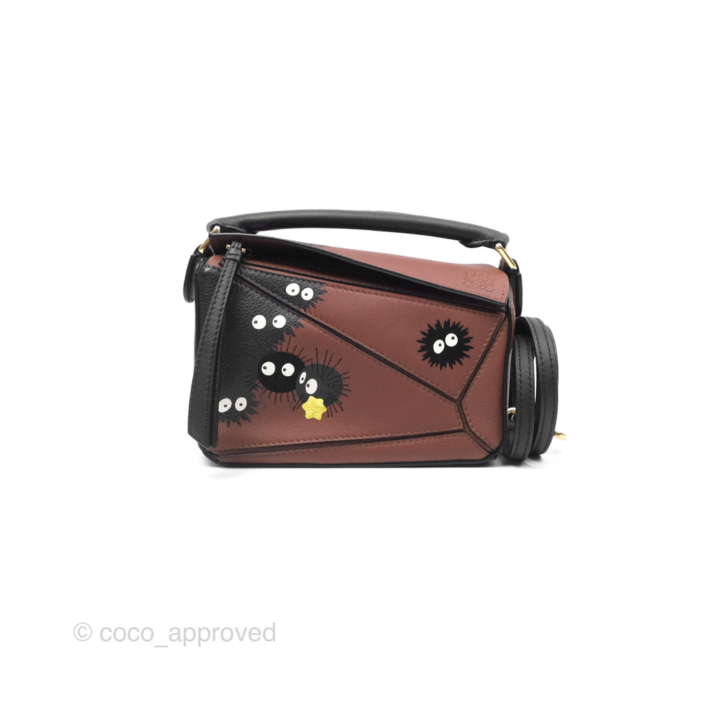 Loewe X Studio Ghibli Spirited Away Mini Puzzle Brown Calfskin