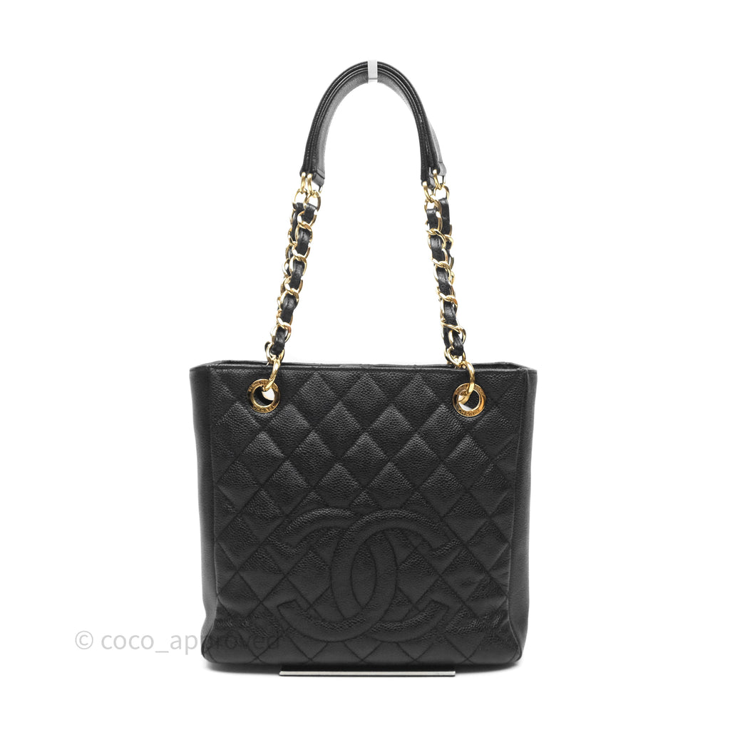 Chanel Vertical GST Black Caviar Gold Hardware