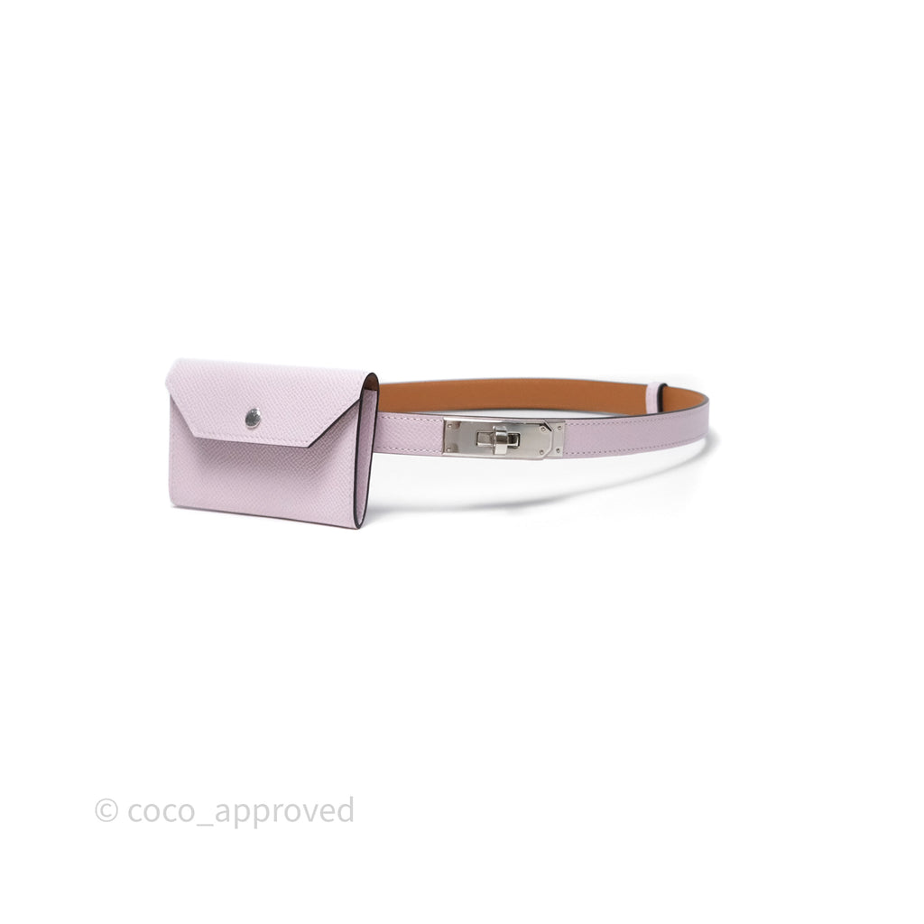 Hermès Epsom Kelly Pocket 18 Belt Mauve Pale 09 Palladium Hardware