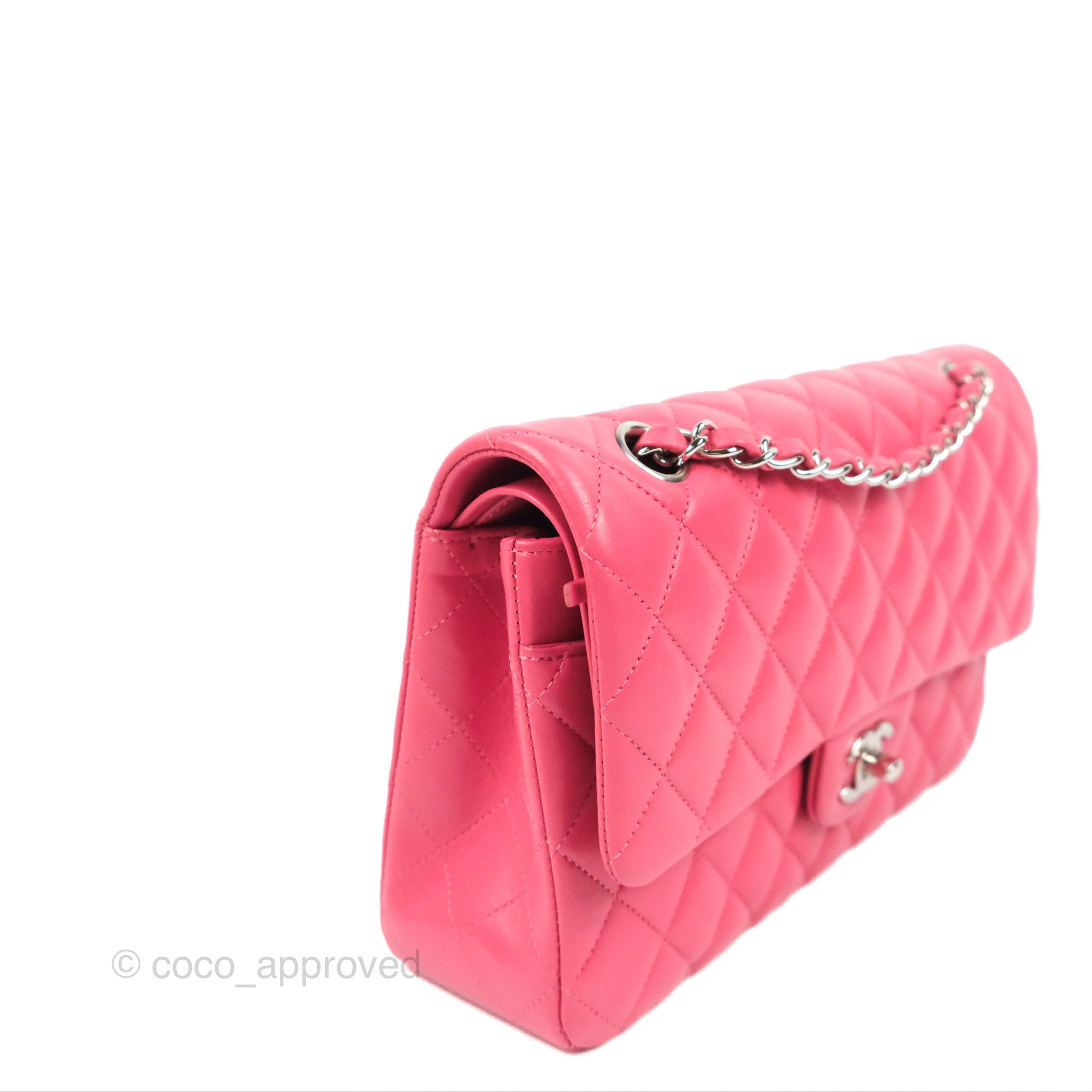 CHANEL Hot Pink & White Jumbo Flap Bag 100% - Depop