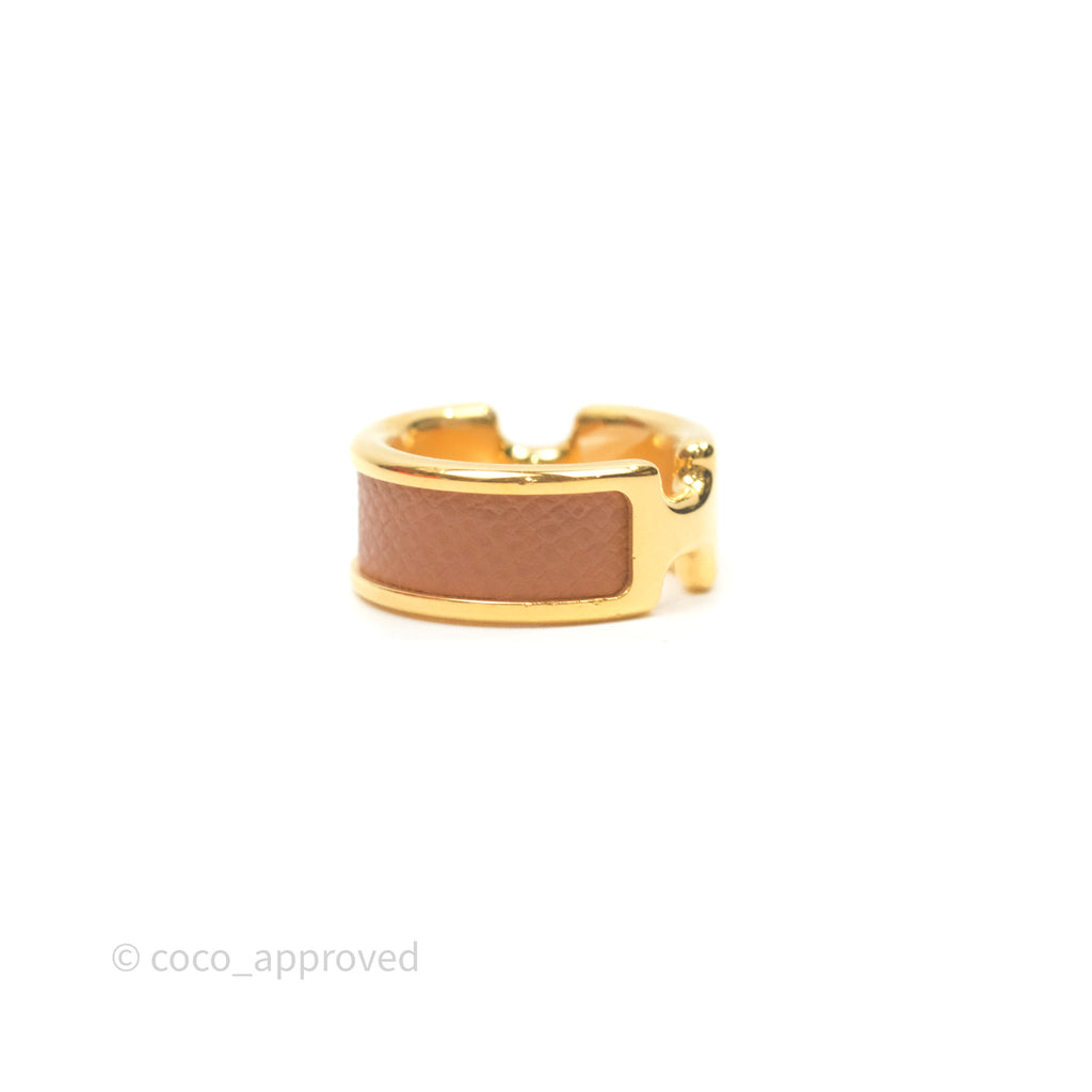 Hermès Olympe Ring Small Model Gold 37 Epsom Gold Hardware