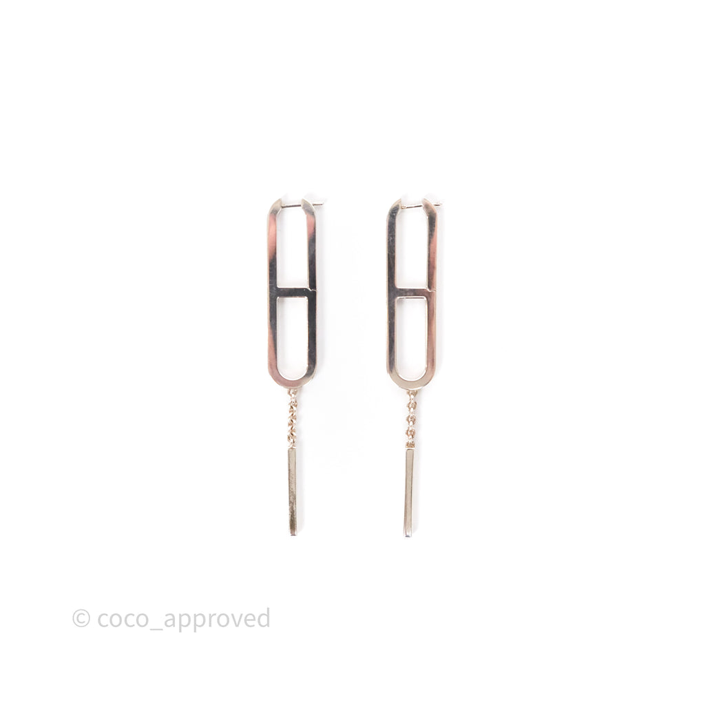 Hermes Ever Chaine d'Ancre Earrings Silver