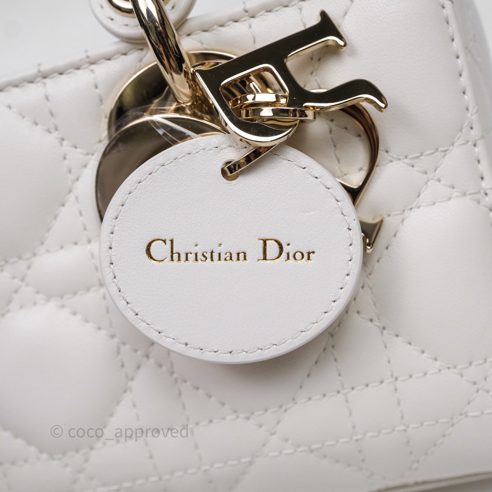 Christian Dior Mini Lady D-Joy White Light Gold Hardware – Coco