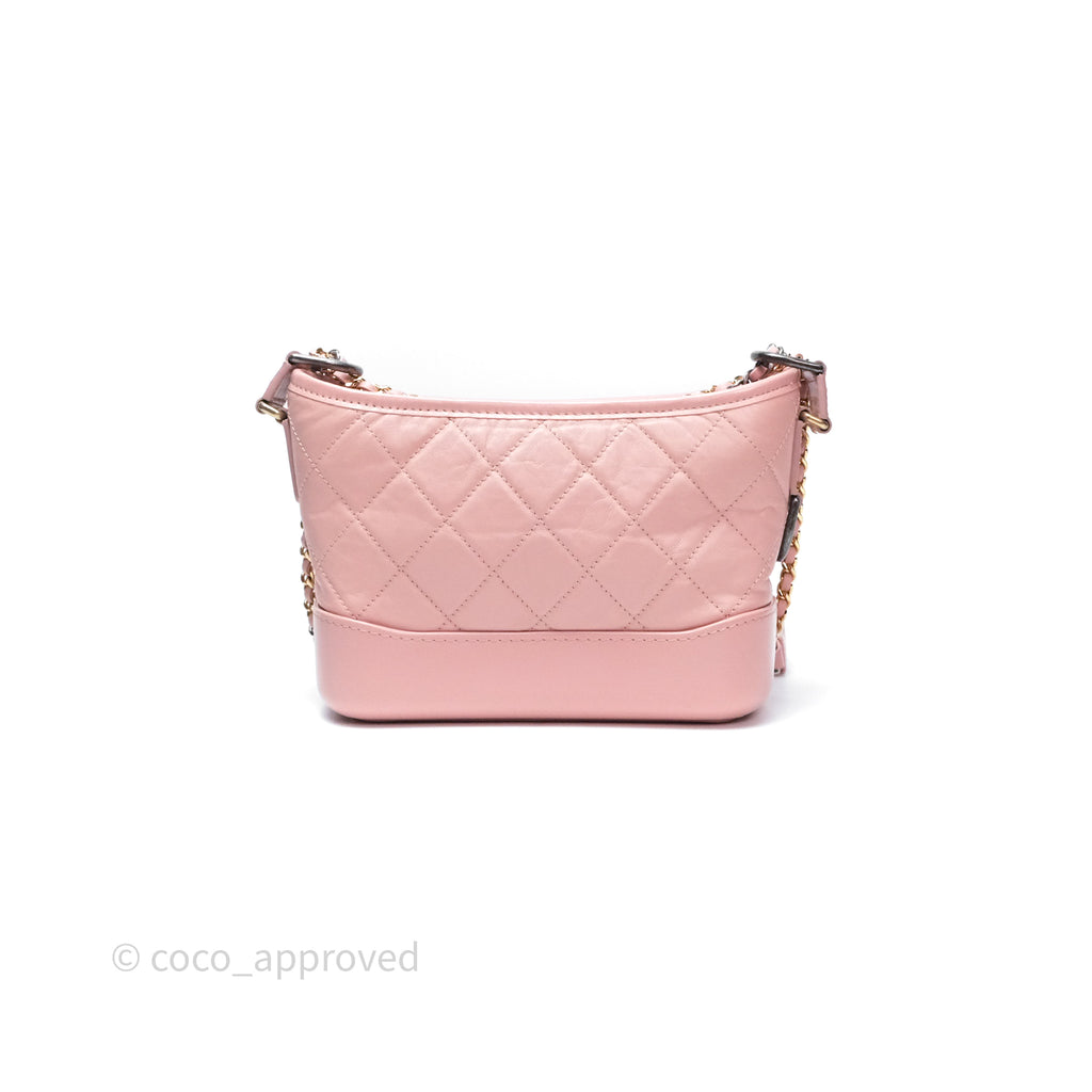 Chanel Small Gabrielle Hobo Quilted Pink Aged Calfskin