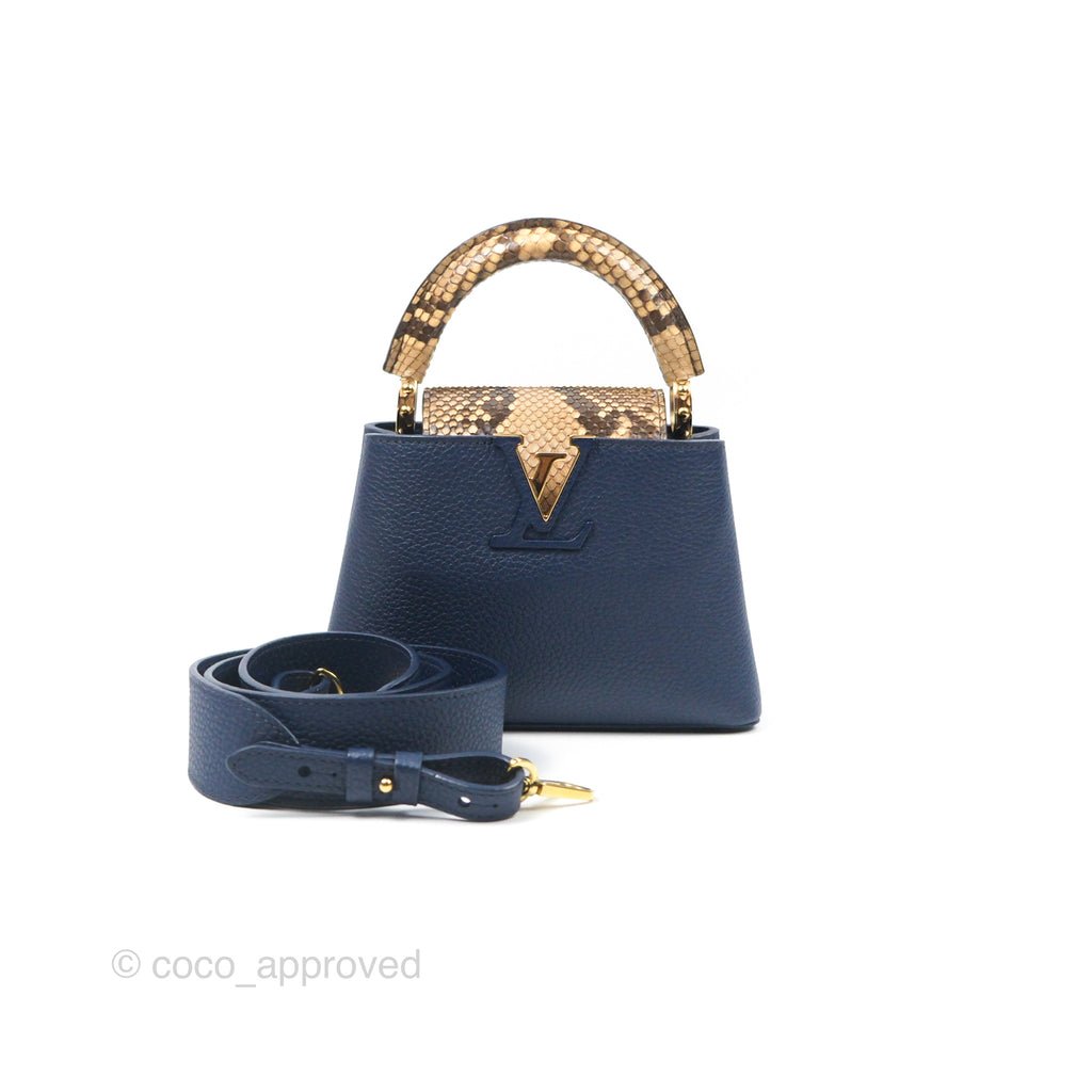 Louis Vuitton Capucines Mini Navy in Taurillon Leather and Python Leather