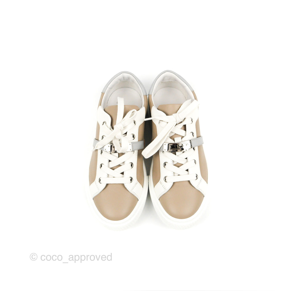 Hermès Day Sneakers Multicolore Beige Mastic Size 37