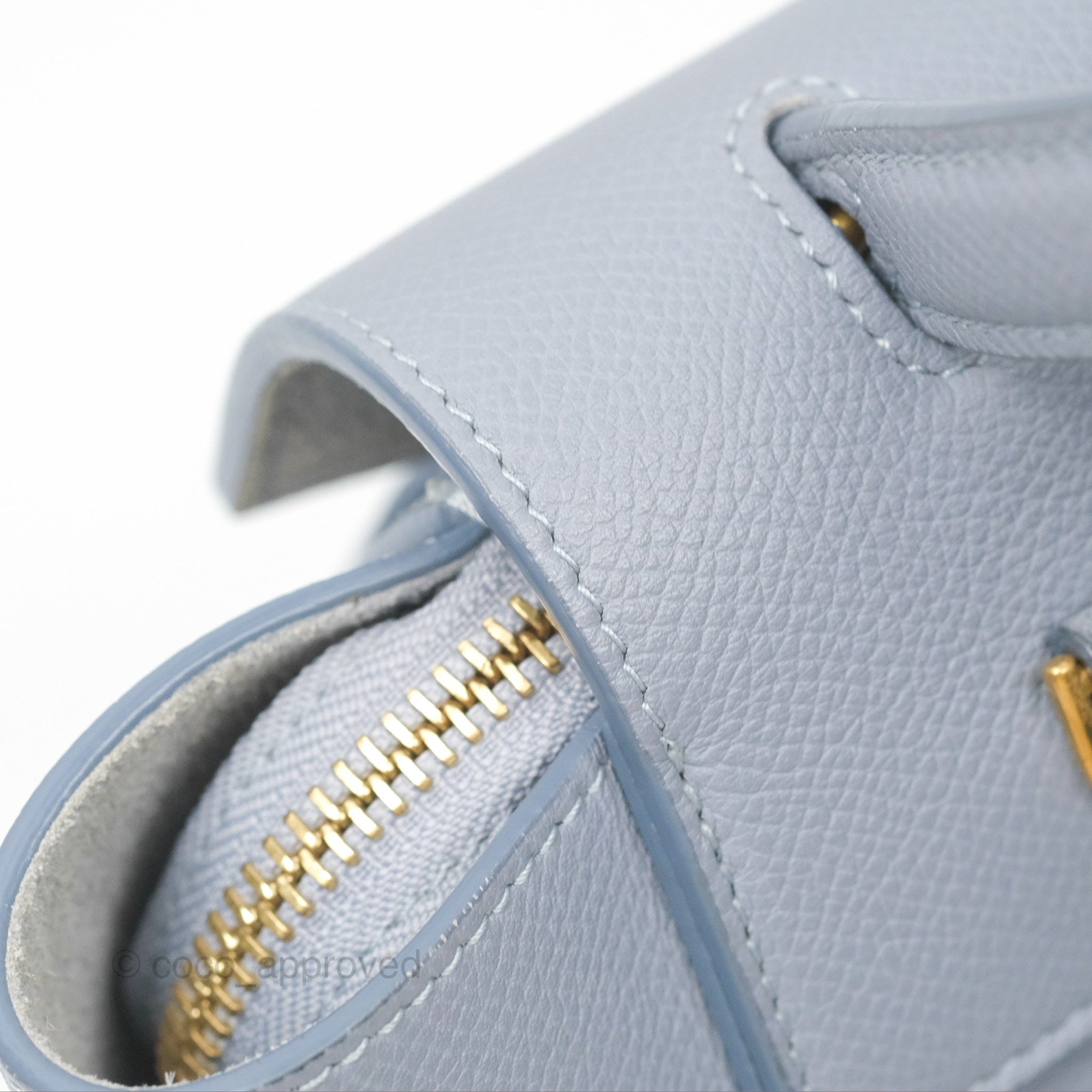 Celine Nano Belt Bag Arctic Blue Grained Calfskin Gold