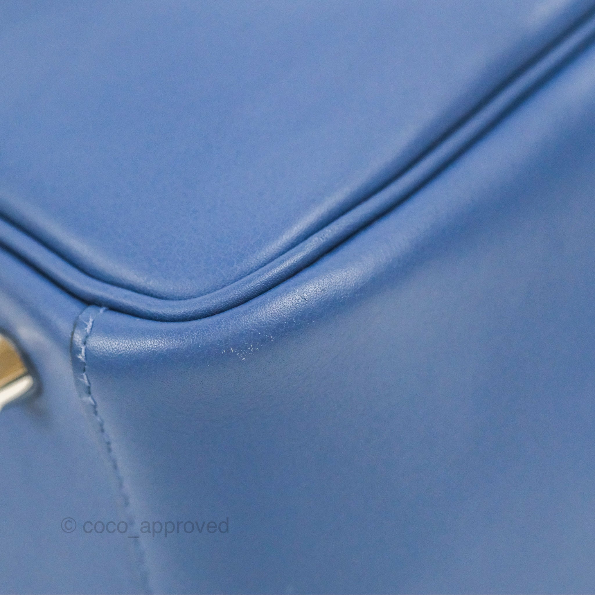 Hermes Lindy 26 Eclat Swift Leather Bleu Brighton/ Cappucine Duo Colors  Palladium Hardware