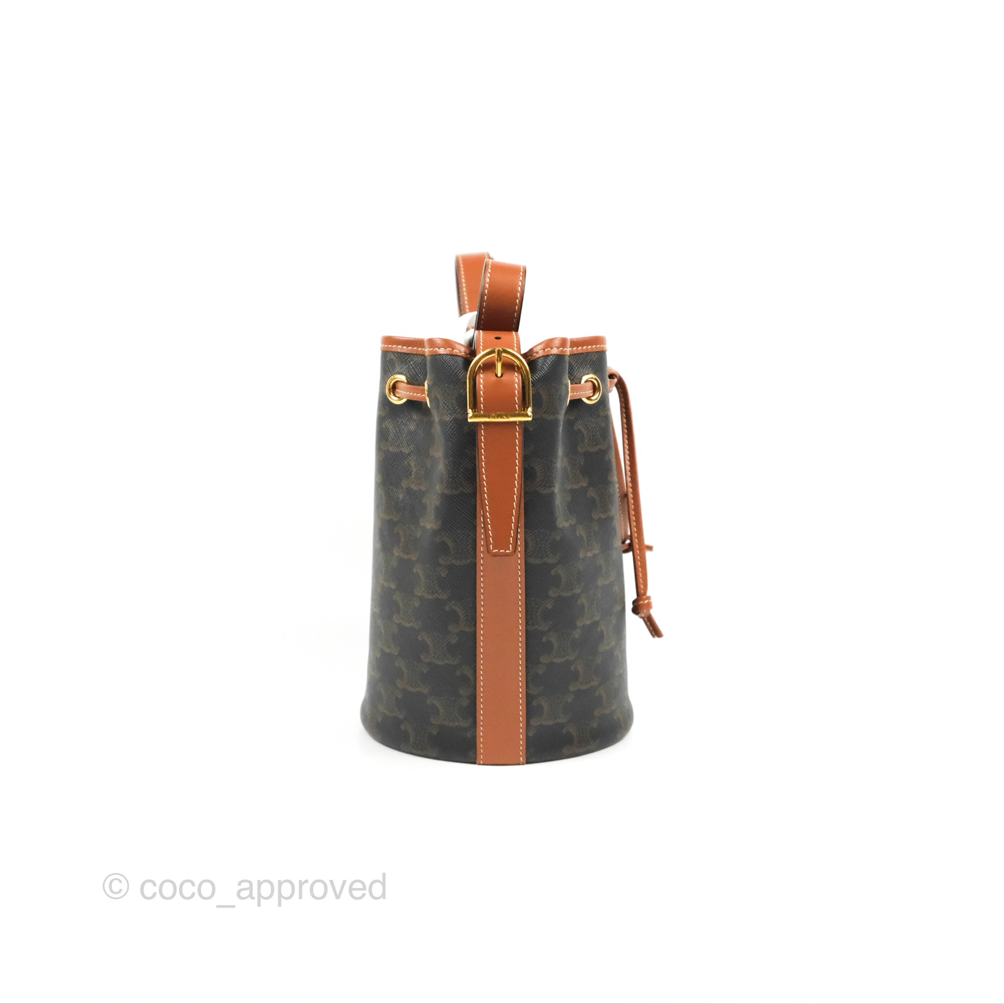 ☆【CELINE】☆Small Drawstring Bag in Triomphe Canva.s☆ Women's Drawstring small Triomphe canvas bag | CELINE | 24S
