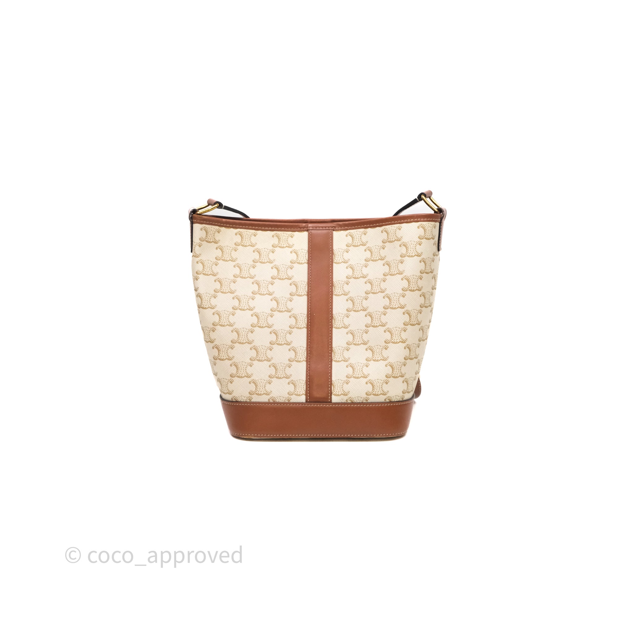 Celine Small Bucket Triomphe Canvas Grege Calfskin – Coco Approved
