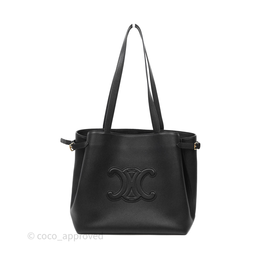Celine Medium Cabas Anaïs Cuir Triomphe in Grained Calfskin Black