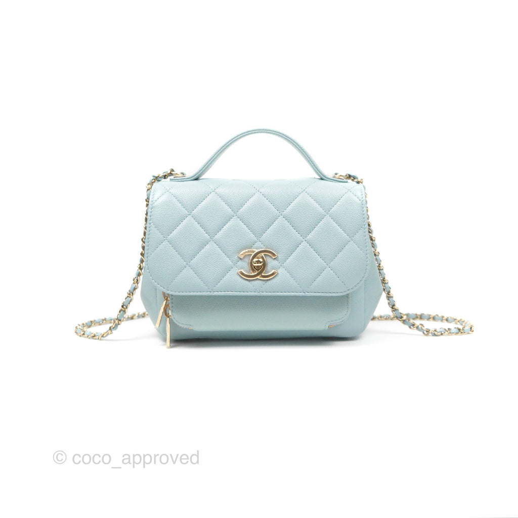 Chanel Quilted Small Business Affinity Flap Blue Caviar Gold Hardware