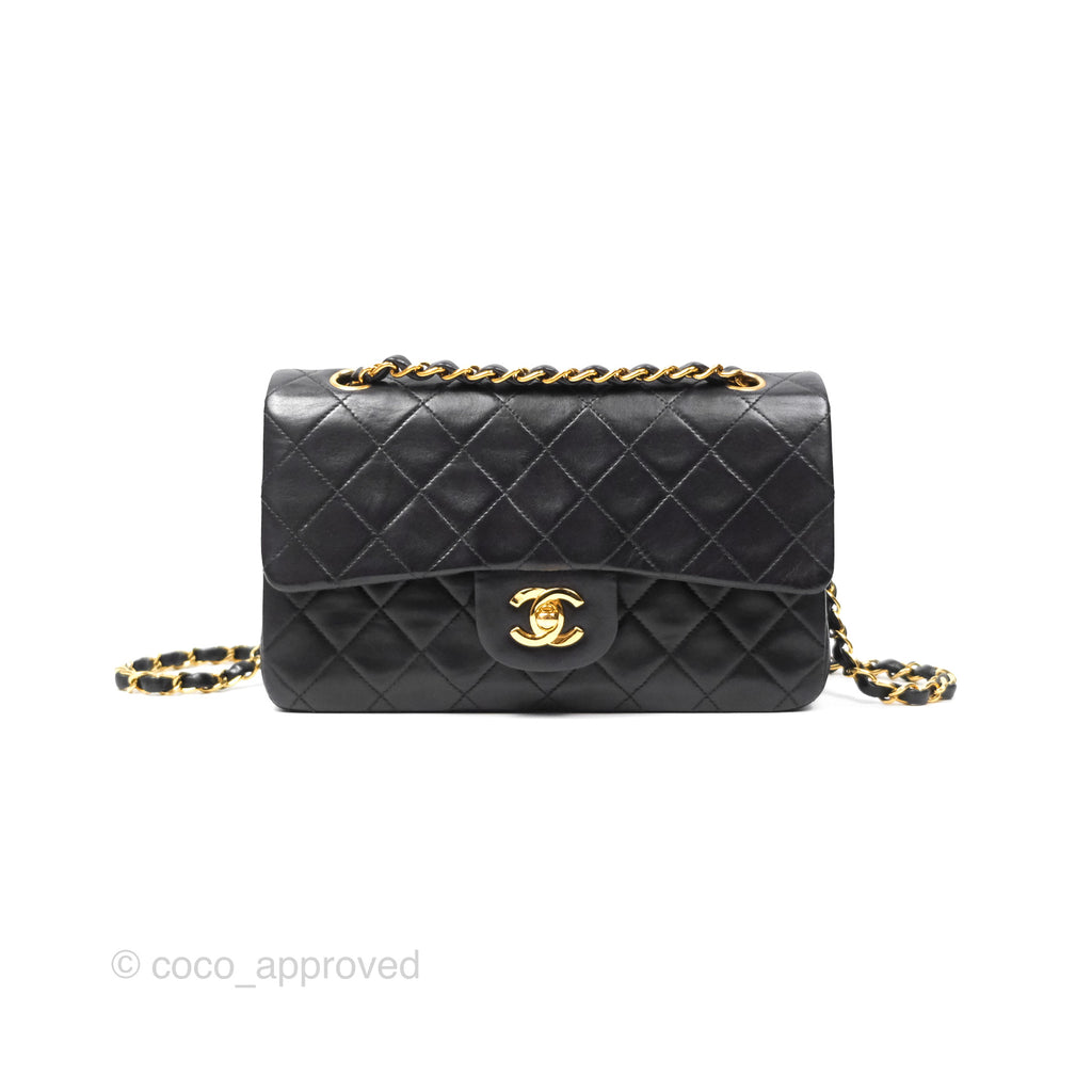 Chanel Classic Vintage Small Flap Black Lambskin 24K Gold Hardware