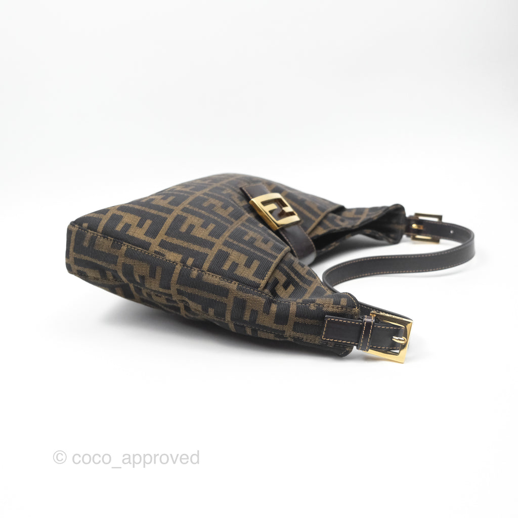 Fendi Vintage Zucca Hobo Shoulder Bag Brown