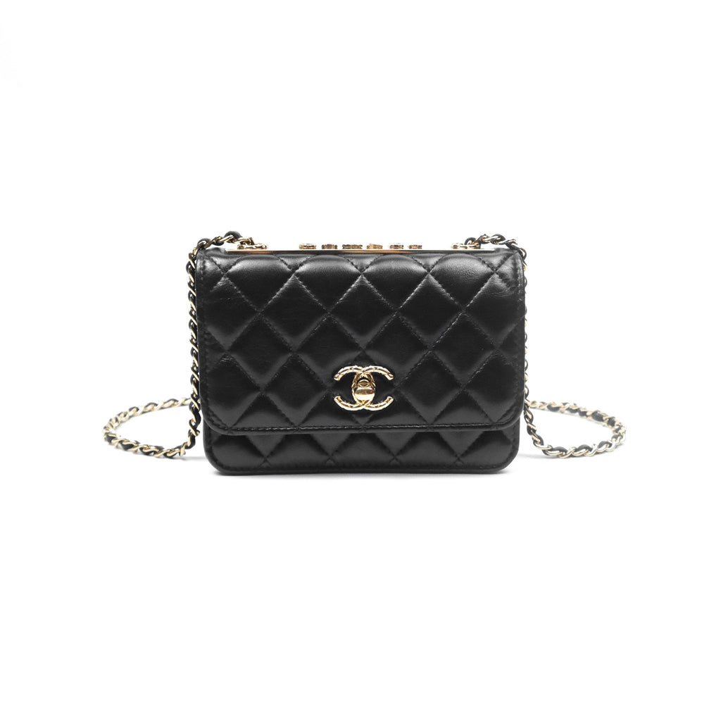 Chanel Mini Trendy WOC Black Lambskin Gold Hardware