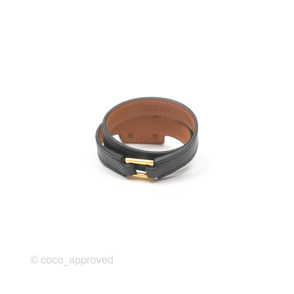 Hermès O'Kelly Bracelet Noir Swift Gold Hardware