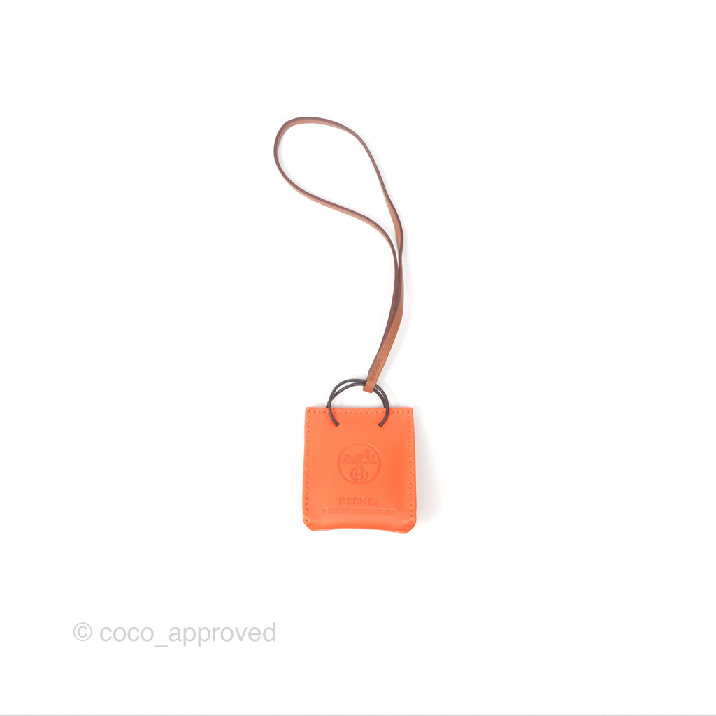 Hermès Orange Shopping Bag Charm