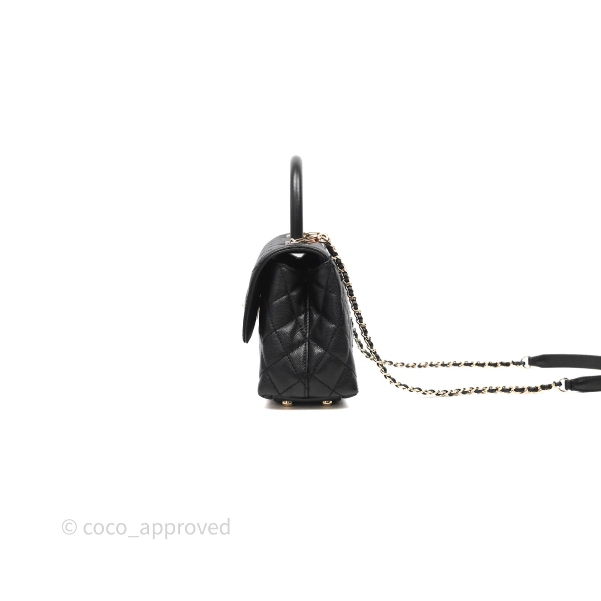 Coco Mid Rib With Handle Chanel Small Quilted Coco Handle Black Caviar Gold Hardware – Coco ...