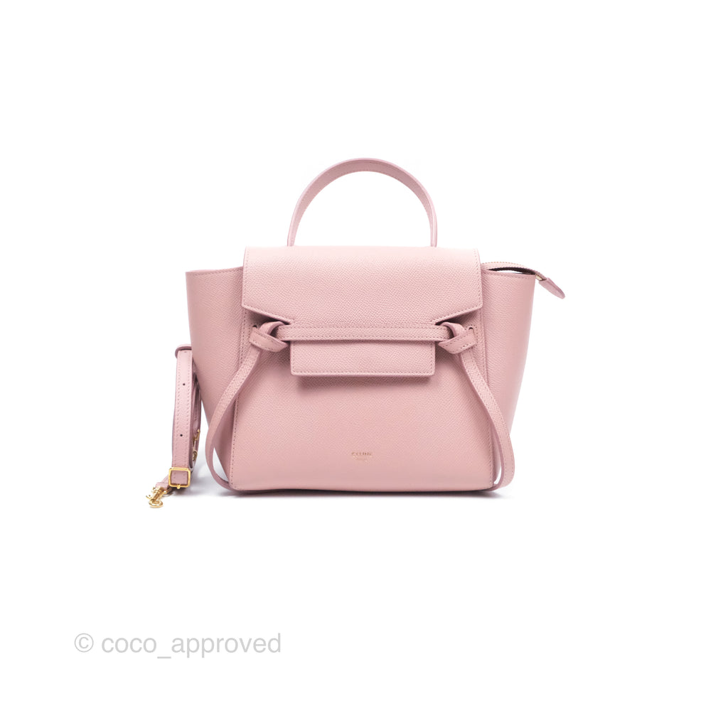 Celine Nano Belt Bag Pink Grained Calfskin Gold Hardware