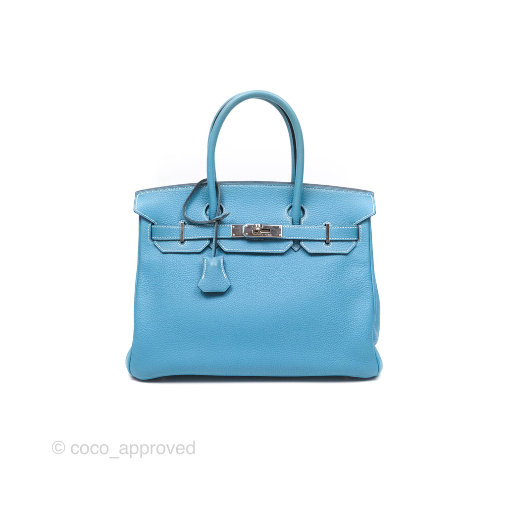 Hermès Birkin 30 Blue Jean Togo Palladium Hardware