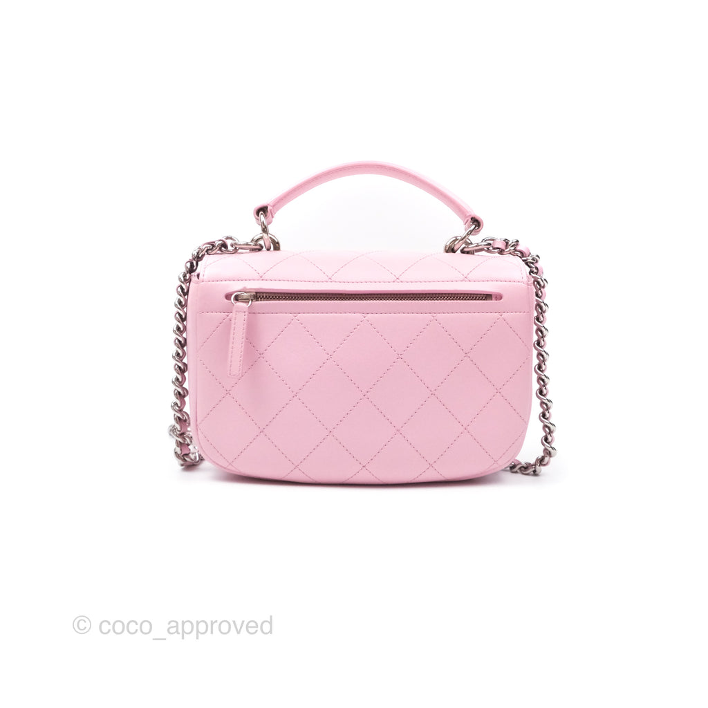 Chanel Stitched Ring My Bag Flap Crossbody Pink Calfskin Silver Hardware